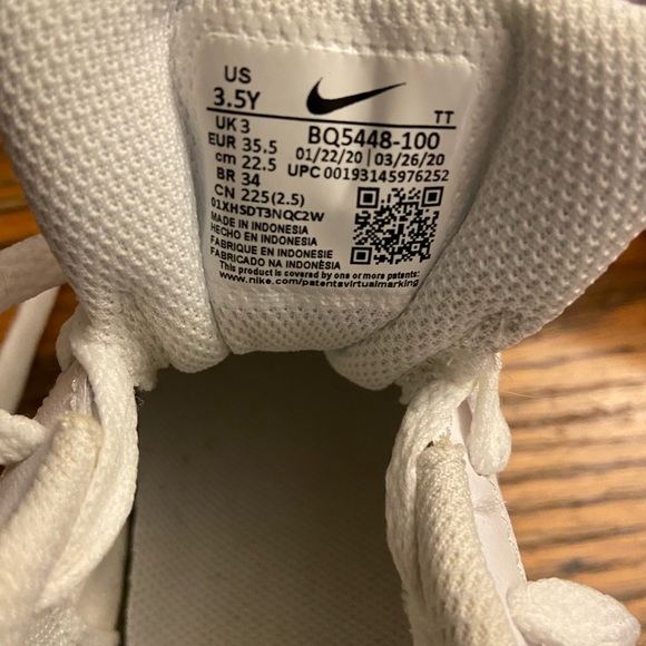 Brand New,Never Worn, Nike,Size 3.5,White Sneakers - Picture 3 of 9